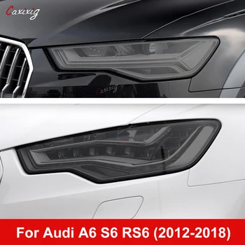 2 елемента За Audi A6 C7 4G S6 RS6 2012-2018 Защитно Фолио За Автомобилни Фарове Възстановяване на Фарове Прозрачна Черна Стикер от TPU