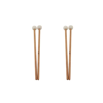 2 чифта войлочных чукове барабан на барабанни пръчки пръчка с дървена дръжка за аксесоари за ударни инструменти.