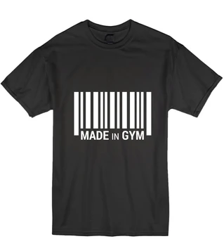 2023 Новата Гореща разпродажба, мъжки t-shirt Made In Gyms, Забавна тениска за тренировка с бар-код, мъжка тениска за подарък