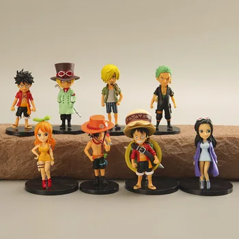 6-7 см Аниме One Piece Сламена Шапка Пирати Luffy Кукла Модел Играчки PVC Сабо Асе Фигурка Играчки Детски Подарък 1 бр. Случайни Подаръци