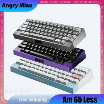 Angry Miao Am 65 по-Малко Механична Клавиатура Bluetooth Безжична Клавиатура Hotswap Сензорна Клавиатура С RGB Подсветка Геймерские Аксесоари Подаръци