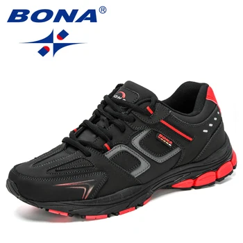 BONA 2023 Нова Екшън-Кожени Спортни Обувки, Мъжки Висококачествени Обувки За Бягане, Мъжки Обувки За Бягане Модни Маратонки Zapatilla
