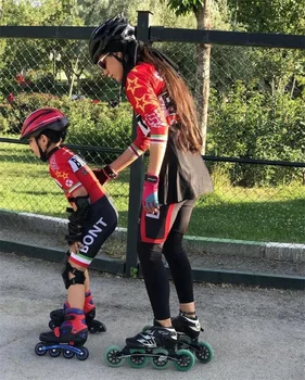 BONT Children практикуват ролкови кънки състезателен костюм skinsuit pro team fast skate триатлонная облекло Ropa ciclismo Противоизносная