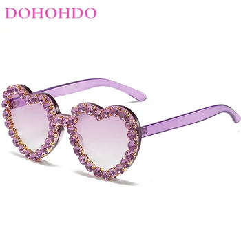 DOHOHDO 2024 Персонализирани Слънчеви Очила във Формата На Сърце Женски Луксозни Vintage Слънчеви Очила Модерен Очила Улични Плажни Нюанси Очила с UV400
