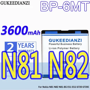 GUKEEDIANZI BP-6MT BP 6MT 3600 mah Взаимозаменяеми Батерия За Смартфон Nokia 6720C E51 E51i N78 N82 N81 6720 5610 6110 + Powr Bank