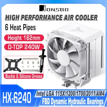 JONSBO HX6240 6 Топлинни Тръби Процесора Охладител x99 Tower Radiator Умен Вентилатор за Охлаждане с Контрол на Температурата за LGA 1200 115X 1700 2011