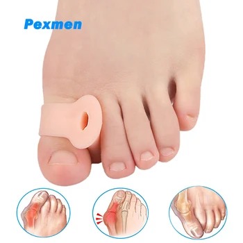 Pexmen 2 елемента Разделители за пръстите на Краката Коректор на Палеца на Крака, за да се Припокриват Подложки за пръсти с Мека Гелевой Подплата за Облекчаване на Болката в Областта на палеца на Крака
