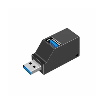 USB 2.0 Адаптер-хъб, удължител, мини-сплитер, 3 порт за КОМПЮТЪР, лаптоп, мобилен телефон, високоскоростен четец U-диск, бял
