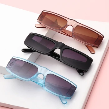 Вечерни Нови модерни дамски слънчеви очила с лещи UV400, Квадратни Слънчеви очила, Vintage слънчеви очила, слънчеви очила за жени, Правоъгълни слънчеви очила