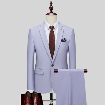 Висококачествено Мъжко облекло (костюм + панталони) От две части Business Career Украсява Тялото Шаферите на Младоженеца, Сватбена Рокля Four Seasons