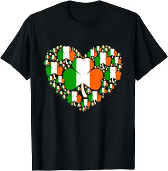 Денят на Св. Патрик Ирландски флаг Сърцето Детелина Тениска с трилистником