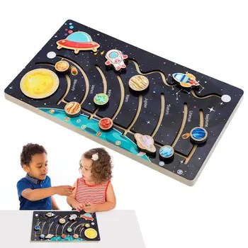 Космическа борда на слънчевата система Проект на Слънчевата система Дървена развитие на пъзел на космическа тематика гама от играчки за креативни детски училище