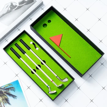 Луксозен комплект карти за химикалки за голф, Тенис, Мини-голф Зелена Метална дръжка С индивидуално лого, Името на подарък за учители, ученически пособия