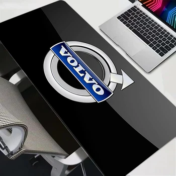 Луксозна подложка за мишка с лого Volvo, определя край на естествен каучук, Противоскользящий Офис подложка за мишка, клавиатура за PC, Игри Мека подложка за маса, килим