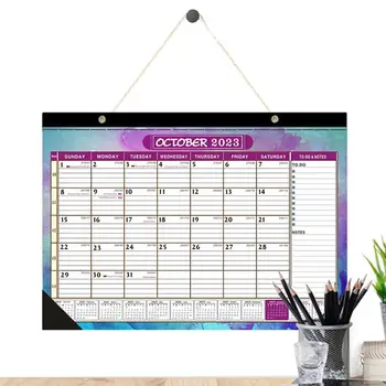 Месечен календар за стена Януари Декември Прост месечен стенен календар за 12 месеца за домашна училищна степен Пъстър Календар за