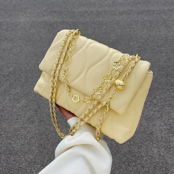 Модни дамски чанти с капак на веригата 2023 нови дамски чанти през рамо малки дамски чанти през рамо от изкуствена кожа, чанти през рамо, чанти и калъфи за телефон, портфейл