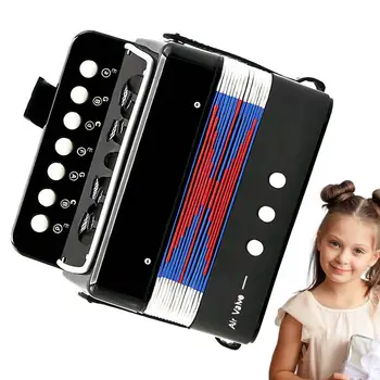 Музикален Музикален инструмент акордеон за деца Преносим 7 ключ Малък акордеон за начинаещи Момчета и момичета на възраст от 3 години