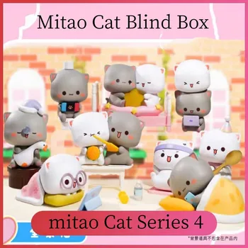 Нова Серия Mitao Cat Blind Box 4 Love Is Like A Peach Фигурки На Котки Играчка-Изненада Модел Кукли За Момичета За Рожден Ден, Подарък За Коледа