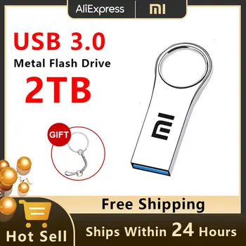 Нова Флаш Памет XIAOMI USB3.0 2 TB Високоскоростна Флаш-Диск 1 TB Метален Водоустойчив Usb-Памет Memory Stick за компютърните Устройства за Съхранение на данни