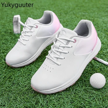 Нови обувки за голф, женски водоустойчиви дишащи обувки за голф, женски въртящи се връзки, спортни обувки, маратонки нескользящие