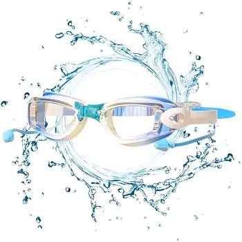 Очила за басейн, детски очила за плуване, Защита от ултравиолетови лъчи, Ясно виждане, липса на течове, Защита от надраскване и замъгляване, Очила за вода в удобно ремешке