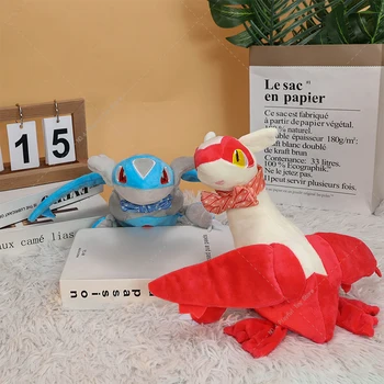 Плюшен играчка Pokemon 2 стил, синьо, червено, Латиас, папийонка, кукла Латиас, меки играчки, Коледни подаръци