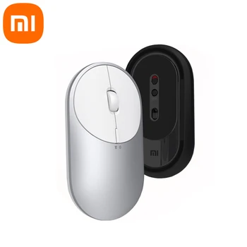 Преносима безжична мишка Xiaomi Mi, лазерен сензор, алуминиева сплав, материал ABS, 2.4 Ghz, Wi-Fi, Bluetooth 4.0, както двухрежимный лампа за връзка.