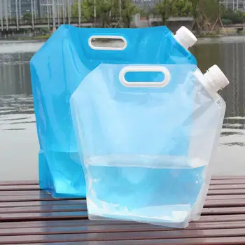Сгъваема чанта за питейна вода с обем 5 л, чанта за оцеляване на открито, чанта за вода за готвене, чанта за съхранение на вода в колата, резервоар за вода