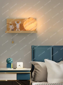 Стенен лампа Може да се съхранява в прикроватной нощното шкафче, лампа Personality Planet Атмосфера Light