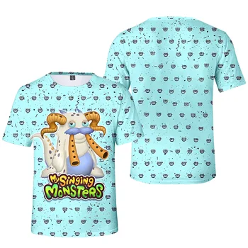 Тениска за момчета my singing monsters с принтом герои аниме за cosplay, Тениски wubbox с изображение на малко момиче Тениски с изображение