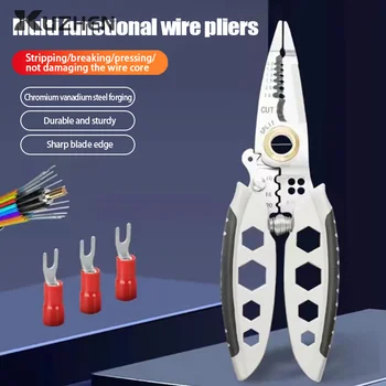 Универсален инструмент за източване на кабели, обжим кабелни клеми, клещи с дълъг нос, инструменти за електротехници