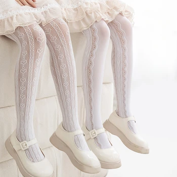 Чорапогащи Принцеса от памук в рибарска мрежа за децата, пълнозърнести чорапогащи за малки момичета, пролетно-летни панталони нов стил, дантелени чорапи от 3 до 8 години